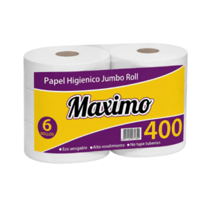 PAPEL HIGIENICO JUMBO ROLL MAXIMO 1Ply FARDO 6x400 mts.