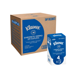 JABON P/ MANOS ESPUMA DERMO KLEENEX, CAJA 1*4*1000 ML