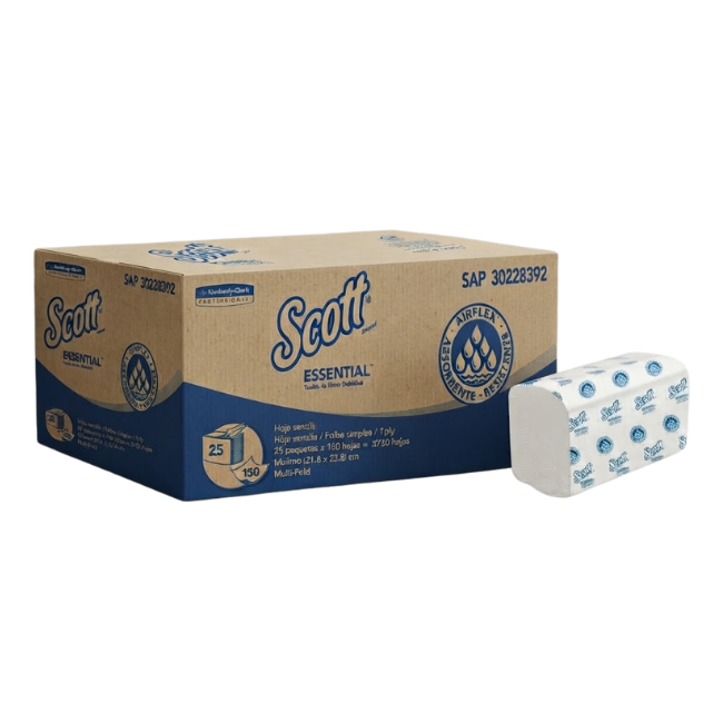 TOALLA SCOTT AIRFLEX MULTI-FOLD, CAJA 25X150 HJS.