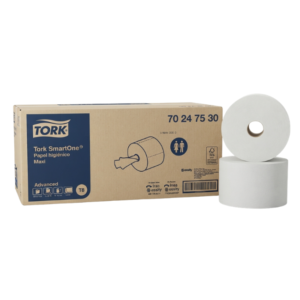 PAPEL HIG. JUMBO FLUIDO CENTRICO TORK CAJA 06 ROLLOS 1250 HJS.