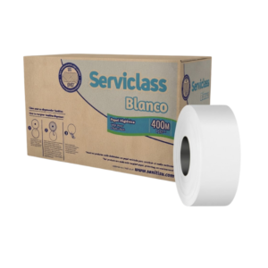 PAPEL HIGIÉNICO JUMBO ROLL SERVICLASS CAJA 12X400 MTS.