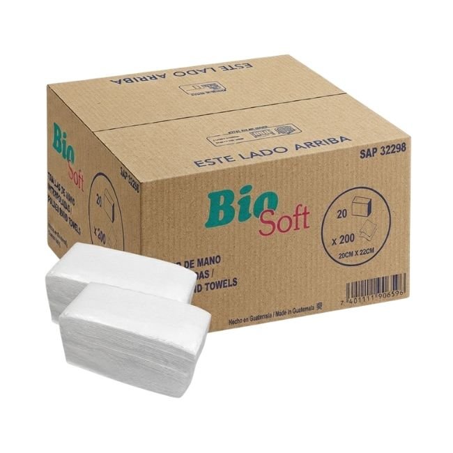 TOALLA INTERFOLIADA BIO SOFT 2PLY CAJA 20X200