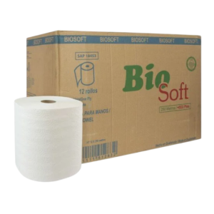 TOALLA ROLLO MANOS BLANCO BIOSOFT 12X800 Pies