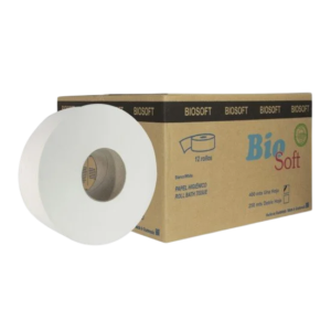 PAPEL HIGIENICO JUMBO ROLL BIOSOFT 12X500 MTS.