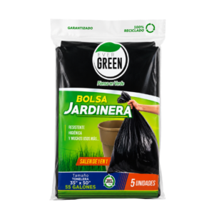 BOLSA JARDINERA NEGRA TAMAÑO TONEL 35"X50" PAQUETE, 1X5 EVER GREEN
