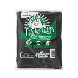 BOLSA DE BASURA NEGRA GRANDE 30"X33" PAQUETE, 1*10
