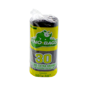 BOLSA NEGRA RINOBAG EXTRA GRANDE 30X38 ROLLO 30*1