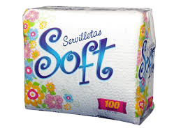 SERVILLETA CUADRADA SOFT PAQ. 100*1