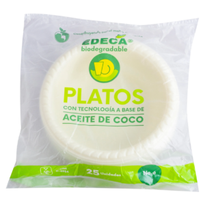 PLATO PLASTICO BIODEGRADABLE PAQ. 25*1
