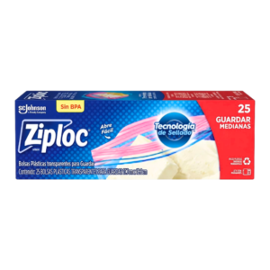 BOLSA ZIPLOC GRANDE CON DOBLE CIERRE CAJA 1*25