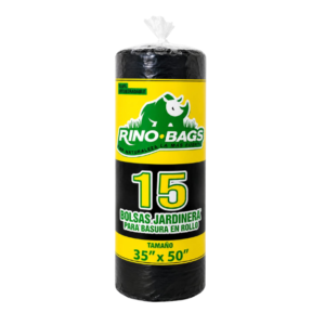 RINO-BAGS BOLSA BASURA 35"X50" EXTRA GRANDE  ROLLO, 1X15UNDS.