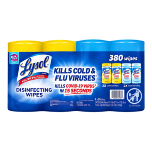 Lysol Toallitas Desinfectantes Eliminadoras de Virus y Bacterias 4 Unidades / 95 Toallitas