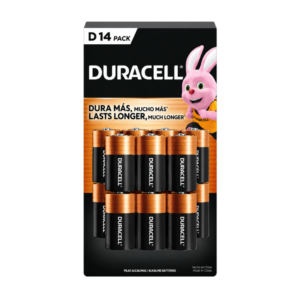 DURACELL BATERÍAS ALCALINAS TIPO D – 14 UNIDADES
